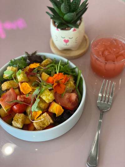 Summer Peach Panzanella Salad