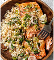 Grilled Salmon and Pesto Zoodles