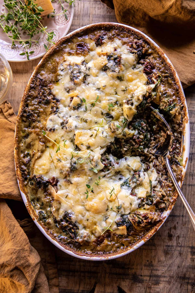 Wild Rice & Greens Gratin with Gruyère