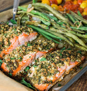 Grilled Salmon and Pesto Zoodles