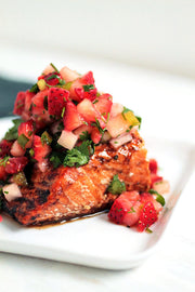 Grilled Salmon and Pesto Zoodles