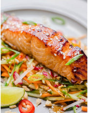 Grilled Salmon and Pesto Zoodles