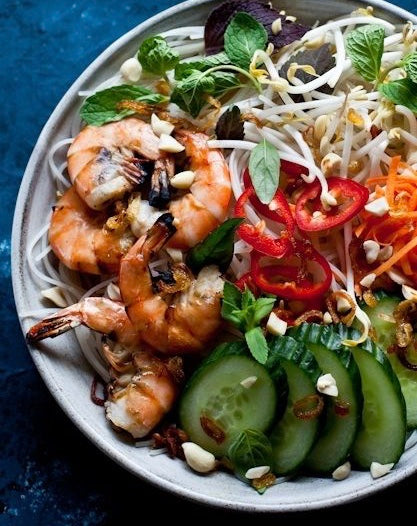 Grilled Salmon and Pesto Zoodles