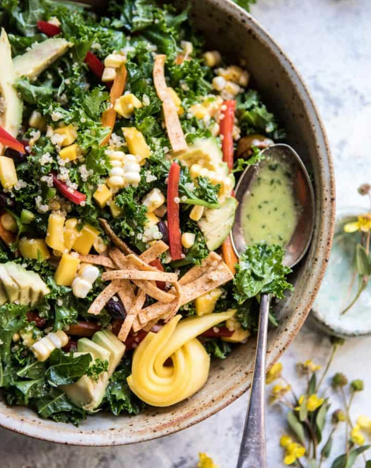 Kale Caesar Pasta Salad