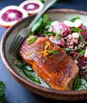 Grilled Salmon and Pesto Zoodles