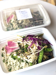 Grilled Salmon and Pesto Zoodles